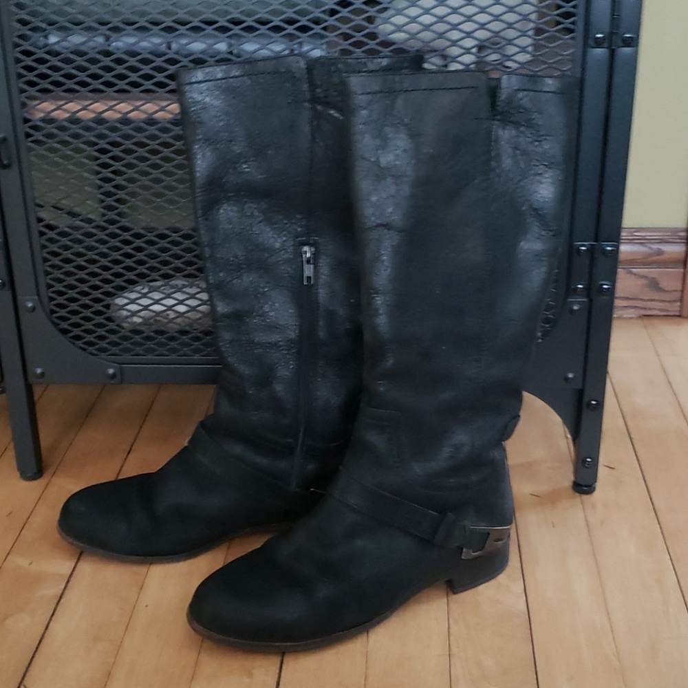 W Channing II Ugg boots, black leather, size 8